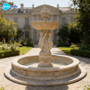 Fuente <span class=keywords><strong>de</strong></span> <span class=keywords><strong>Agua</strong></span> <span class=keywords><strong>de</strong></span> Mármol Blanco Natural <span class=keywords><strong>de</strong></span> 3 Niveles, Estilo Europeo, Hecha a Mano, <span class=keywords><strong>para</strong></span> Decoración <span class=keywords><strong>de</strong></span> Jardín y Exteriores <span class=keywords><strong>de</strong></span> Villas - Product Image 3