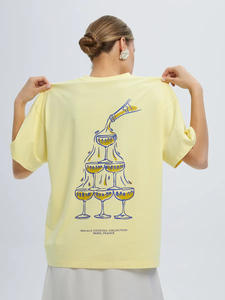 Top 100% coton hommes T-Shirts élégant ample décontracté banlieue à manches courtes Unique motif amusant <span class=keywords><strong>verre</strong></span> à <span class=keywords><strong>vin</strong></span> distinctif 220 grammes - Product Image 6