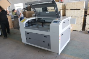 100 wát 9060 cortadora Laser CO2 với RUIDA rd6445s điều khiển S & một cw3000 Máy làm lạnh cơ giới tổ ong giường máy chân dài vượt qua cửa - Product Image 3