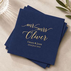 Serviettes en papier personnalisées imprimées pour cocktail de mariage, pour événements et fêtes - Product Image 3