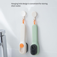 Brosse à chaussures distributrice de savon en gros, type à pression manuelle, brosse de nettoyage à poils doux pour vêtements et chaussures, éponge de lavage multifonction