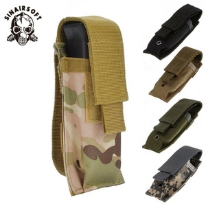 9MM Tactical Nylon Belt Double Mag <b>Bag</b> with EDC Flashlight Holder MOLLE Gun Holster for Hunting Accessories - Product Image 1