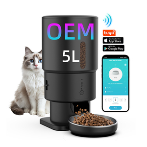 Alimentador automático <span class=keywords><strong>de</strong></span> mascotas OEM 5L con temporizador, Control <span class=keywords><strong>de</strong></span> aplicación Tuya, grabadora <span class=keywords><strong>de</strong></span> <span class=keywords><strong>voz</strong></span>, dispensador <span class=keywords><strong>de</strong></span> comida para perros y gatos, cuenco doble <span class=keywords><strong>de</strong></span> acero inoxidable - Product Image 1
