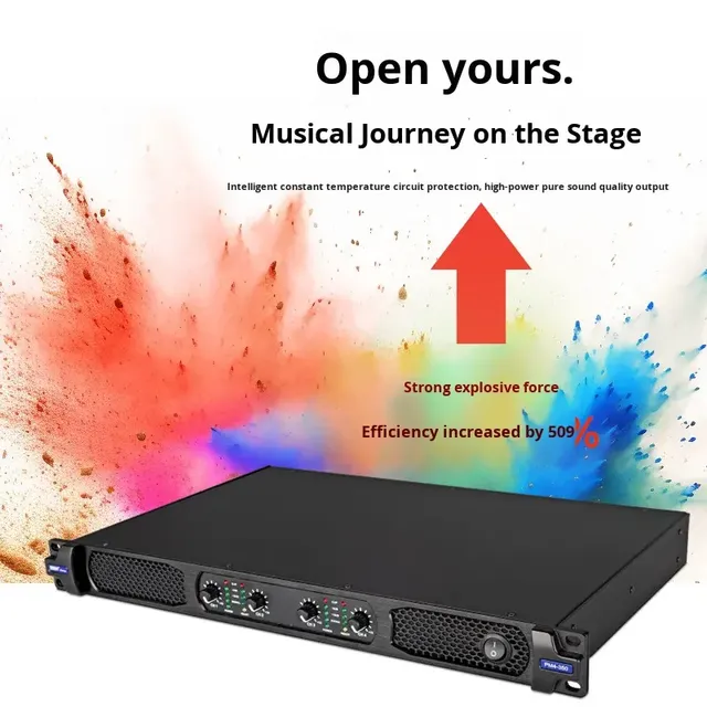 TPM Series Professional Power Class D Digital Amplifier Metal 550W 2/4-Channel 1U Rack Mount for Stage Performance Conference