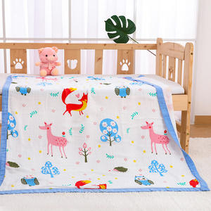 Couette pour enfants <span class=keywords><strong>en</strong></span> gaze quatre couches, vente <span class=keywords><strong>en</strong></span> gros, nouvelle couverture bébé à motif dessin animé, <span class=keywords><strong>en</strong></span> coton bambou 40s, imprimée, douce et absorbante, serviette de bain - Product Image 6