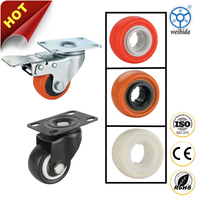 WBD Roulettes et roues durables noires en PVC de 2 pouces et 50mm pour table