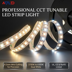 Mini Cuttable 8.3mm CCT <b>Led</b> Strip 24V SMD 2835 Adjustable Dual White Flexible <b>LED</b> <b>Light</b> Strip for Cabinet Lighting - Product Image 1