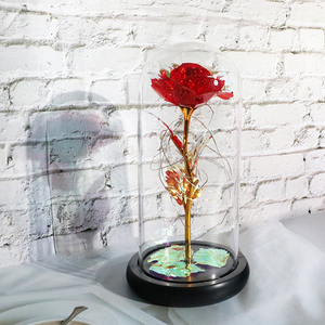 Copertina in vetro rosa con fiore in lamina d'oro decorazione finita laurea <span class=keywords><strong>regalo</strong></span> di san valentino <span class=keywords><strong>regalo</strong></span> di <span class=keywords><strong>compleanno</strong></span> della <span class=keywords><strong>fidanzata</strong></span> - Product Image 2