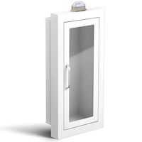 Armoire murale en acier blanc pour extincteur OEM/ODM encastrée 5lb 10lb avec alarme, porte magnétique et fenêtre transparente