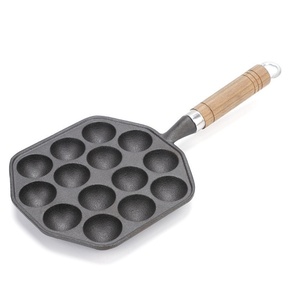 Hot Sale 14 Holes Takoyaki <b>Pan</b> Nonstick Cast Iron Octopus Meat Balls Mold Maker with Detachable <b>Handle</b> for Home Pancake Baking - Product Image 6