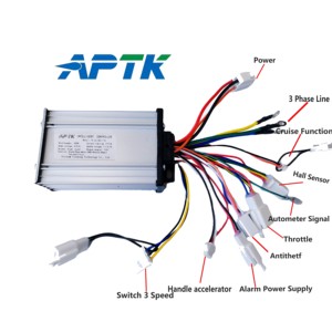 Contrôleur de vélo électrique en aluminium 350W d'usine OEM 36V 48V moteur BLDC pour scooters-pièces de vélo électrique - Product Image 5