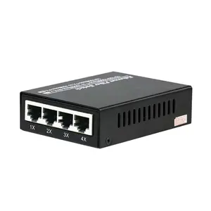 Media Converter10/100M Single Fiber 20km 1310nm 1 Fiber+4RJ45 Fiber Optical 4 Port Media Converter