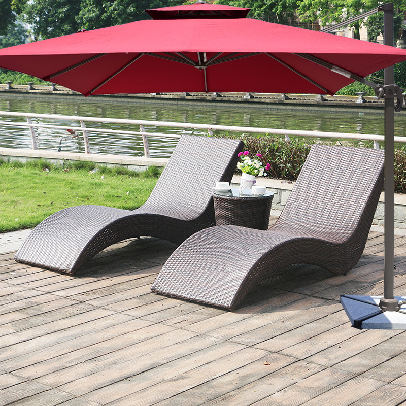 2 reclining chairs+coffee table+2.5 meter umbrella
