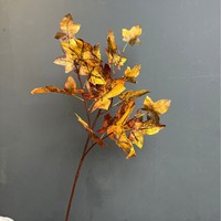 Bunga Daun Maple Sutra Buatan untuk Dekorasi Ruang Tamu, Rangkaian Bunga Gaya Vintage, Bunga Palsu Botani