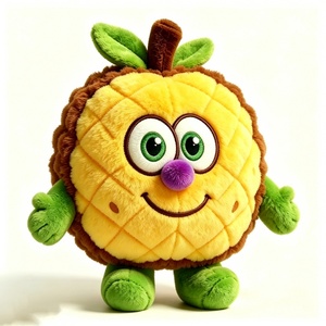 Peluche de Piña Amarilla y Verde Personalizado, Peluche de Piña Redonda y Regordeta, Juguete de Peluche de Fruta Tropical para Niños - Product Image 4