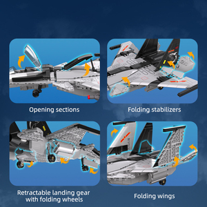 C56027 1010 pièces Modèle d'<span class=keywords><strong>avion</strong></span> de chasse Briques de construction de ville Jouet éducatif Cadeau pour enfants Ensembles de blocs de construction - Product Image 6