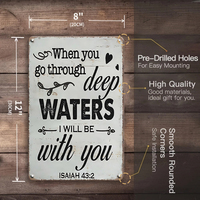 Salt Water Heals Everything Metal Tin Sign Beach Style Rustic Wall Decor for Home Bathroom Wall Hanging Gift