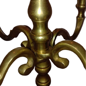 Portavelas de cinco brazos con acabado dorado, soporte de cristal para decoración de bodas y el hogar - Product Image 6