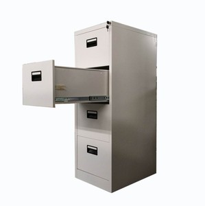 Armoire de classement métallique pliable moderne à 4 tiroirs avec rangement pour cartes d'indexation H1320xL460xP620mm - Product Image 3