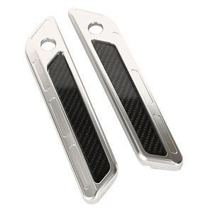 मोटरसाइकिल प्रदर्शन बैगर सीएनसी कालीबैग हिंज लैच कवर और हार्ले टूर 2014-2023 के लिए कार्बन फाइबर रिफ्लेक्टर - Product Image 4