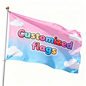 Customized 100% Polyester Outdoor Decorative Flags & Banners Various Sizes and Patterns for Promotional Activities
