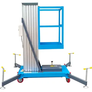 4m-10m Aluminum Hydraulic Single Mast Electric Manual Movable Aerial Work Platform Lifting Elevator 1 Man Lift