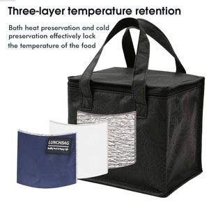 Benutzer definiertes Logo Tragbare leere Lunch-Tasche Wieder verwendbare isolierte nicht gewebte Kühltasche für Lebensmittel - Product Image 3