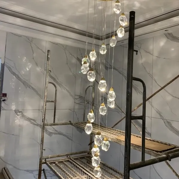 Современное украшение в скандинавском стиле лофт лестница светодиодные подвесные светильники хрустальная Подвесная лампа Светодиодные шарики люстра освещение