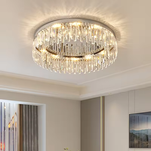 <span class=keywords><strong>Plafonnier</strong></span> LED rond élégant en cristal K9, lustre moderne pour salon et chambre, lampe encastrée à intensité variable - Product Image 2