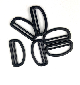 Preto ajustável cinto fivelas com plástico forte Loops retângulo anéis pacote acessórios metade D anéis - Product Image 4