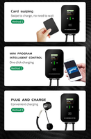 Stasiun Pengisian Daya EV 7 kW yang Dipasang di Dinding Tipe 2 AC Charger Pembaca Kartu RFID NFC Layar Berwarna 7kw Ev Wallbox Charger