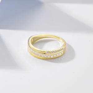 Usine de bijoux MuShan, un ensemble de bagues à rail incurvé avec rangée de diamants pour femmes, mode européenne et américaine, 925 - Product Image 6