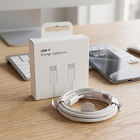 Câble USB pour iPhone, USB-C, charge rapide 60W, C-C, fil tressé avec boîte d'emballage pour iPhone 11 12 13 14 15 16 17 Pro Max
