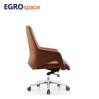 EGROspace Chaise de bureau de direction en cuir design confortable grise pour ordinateur inclinable de luxe