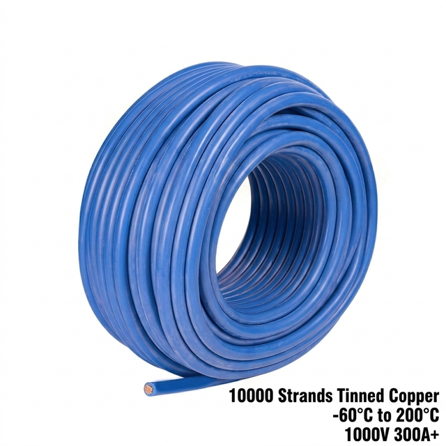 50mm² UL3644 Electrical Silicone Cable 1000V Heat Resistant Stranded Electric Rubber Wire for EV Vehicle Inverter Power Lead