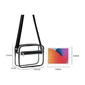 Waterproof Clear PVC Zipper Stadium Shoulder Bag Wholesale Clear Purse Transparent Pvc Crossbody Bag For Woman