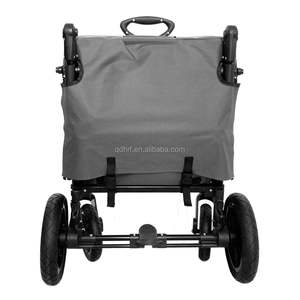 Wagon pour enfants pliable à 2 places, wagon pour enfants avec poignée réglable, capote amovible, harnais de sécurité, grand rangement, tout terrain - Product Image 3