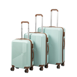 Casing bagasi setelan tiga potong ABS + PC tahan air 20/24/28 inci kapasitas besar kustom dengan lapisan poliester dan pegangan lembut - Product Image 5