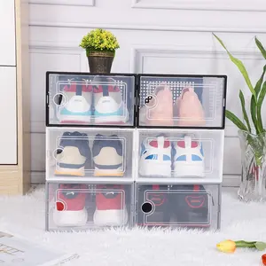 Штабелируемые прозрачные коробки для обуви, пластиковые коробки для хранения