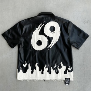 Nouvelle Collection Été 2025 : T-shirt en Cuir Zippé de Haute Qualité pour Homme avec Patchs Effet Vieilli - Product Image 2