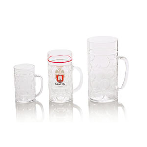 Vaso de cerveza de plástico transparente de 500ml certificado por la FDA con asa-Logotipo personalizado aceptable para cerveza, venta al por mayor - Product Image 1