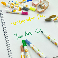Fabrication multicolore lavable aquarelle stylo dessin peinture marqueur pour enfant mignon petit canard dessin animé étudiant Art fournitures
