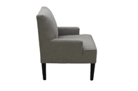 Fauteuil classique de style américain avec garniture cloutée, chaise d'appoint en tissu lin rembourré avec pieds en bois pour salon