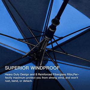 Parapluie de golf extérieur coupe-vent 2 couches avec poignée en plastique, impression de logo, parapluie fantaisie personnalisé du fabricant - Product Image 2