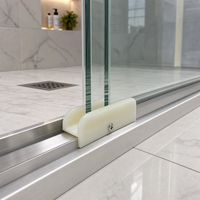 Guide inférieur pour porte de douche coulissante, compatible avec les verres jusqu'à 7/16 pouces d'épaisseur – Meilleure vente