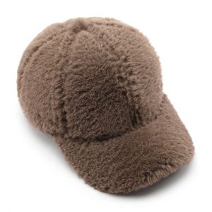Wholesale 6-Panel Baseball Cap Custom Logo Plush Winter <b>Hat</b> Unisex Autumn Winter Retro Solid Color Outdoor Ski Adjustable Common - Product Image 2