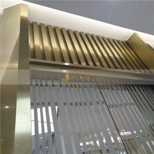 LL290 304 Grade Stainless Steel Contemporary Wall Trim Panel Elevator Cladding Apartment Protection Gold Fluted Panel Mirror - Product Image 5