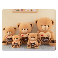 Ours en peluche personnalisés avec cœur d'amour, vente en gros, fabricant de jouets en peluche doux personnalisés, cadeau surprise pour la Saint-Valentin