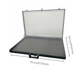 Glass Storage Case Aluminum Display Case with Acrylic <b>Top</b> Showcase Glass Display Case - Product Image 2