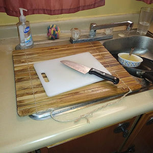 Functional Teak Wood <b>Bamboo</b> Over-Sink Dish Drying Rack <b>Roll</b>-Up Design Single Tier Efficient Kitchen Counter Space Utilization - Product Image 4